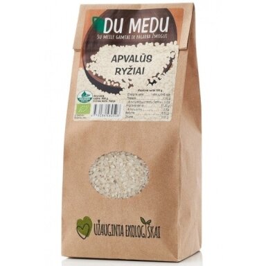 Ekologiški balti apvalūs ryžiai DU MEDU, 500 g Ekologiški balti apvalūs ryžiai DU MEDU, 500 g