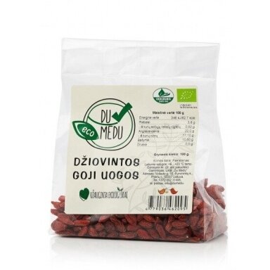 Ekologiškos Goji uogos DU MEDU, 200 g Ekologiškos Goji uogos DU MEDU, 200 g