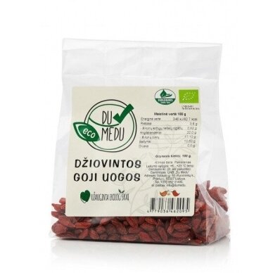 Ekologiškos Goji uogos DU MEDU, 200 g Ekologiškos Goji uogos DU MEDU, 200 g