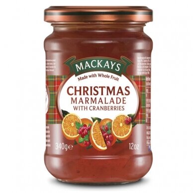 Kalėdinis apelsinų marmeladas su spanguolėmis MACKAYS, 340 g