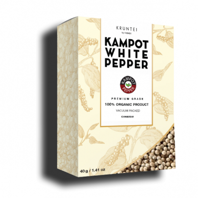 Kampoto baltieji pipirai (grūdeliais) KRUNTEI by FARMEX, 40 gr