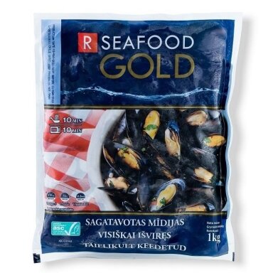 Midijos mėlynosios R SEAFOOD, 40/60, 1 kg Midijos mėlynosios R SEAFOOD, 40/60, 1 kg