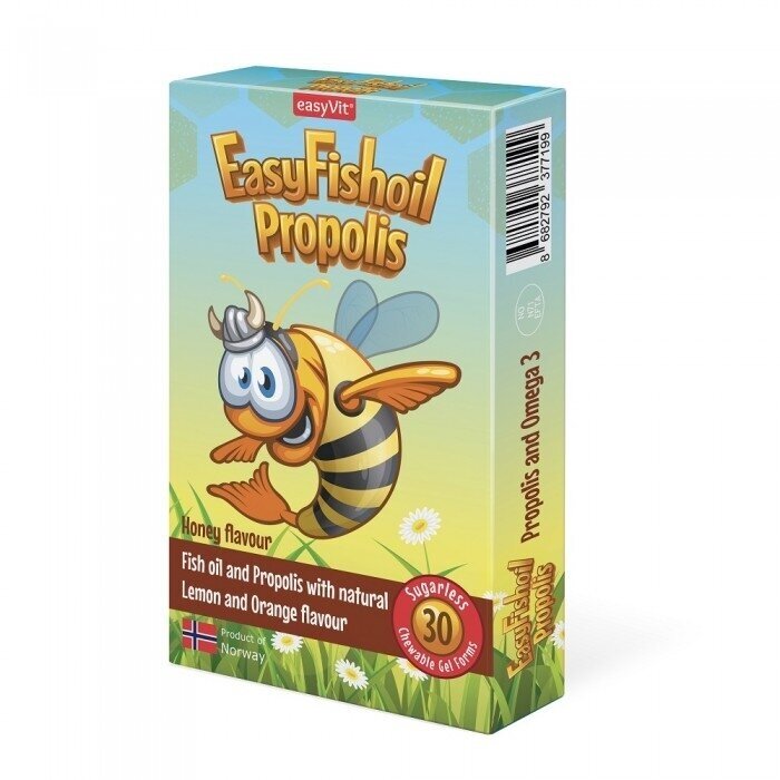 Žuvų taukai EASY FISH OIL "Propolis", 30 vnt. 2 Žuvų taukai EASY FISH OIL "Propolis", 30 vnt. 2